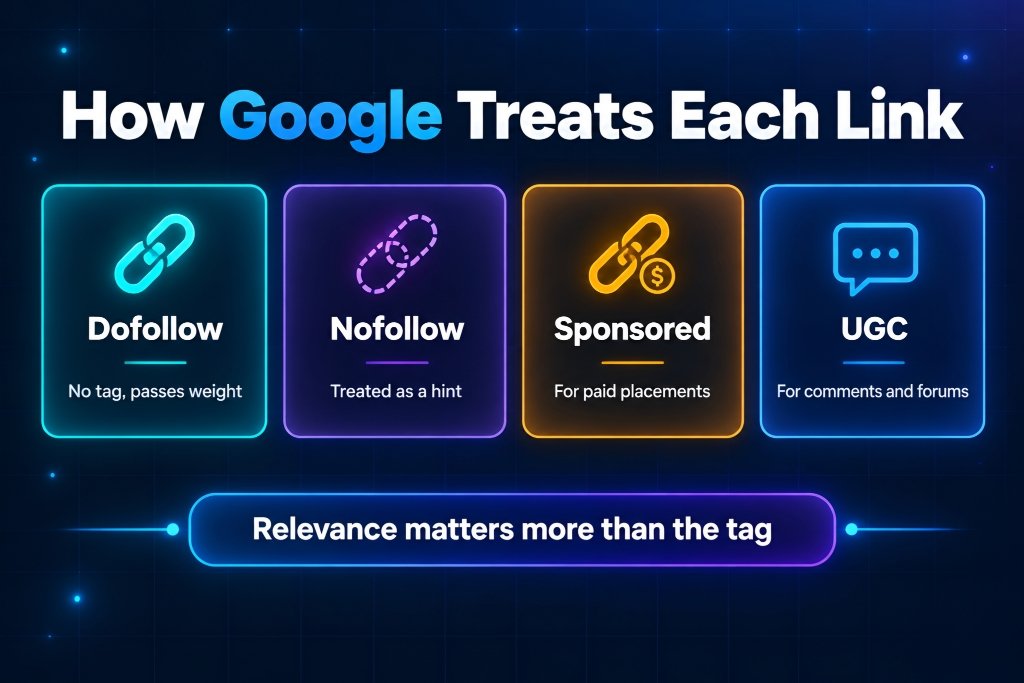How Google treats dofollow, nofollow, sponsored and ugc links as ranking hints
