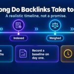 How long do backlinks take to work: realistic timeline infographic