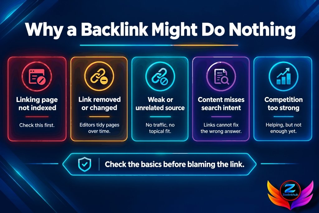 Five common reasons a backlink does not seem to work